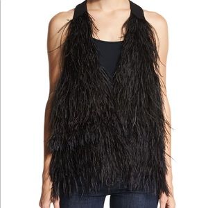 Elizabeth and James ostrich feather front vest.